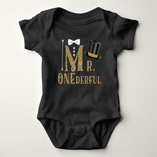 Jongens Mr. ONEderful 1st Birthday Shirten Romper (Voorkant)
