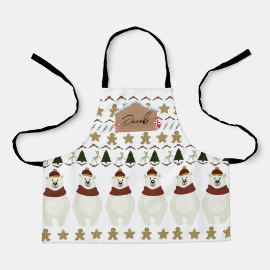 Jongens naam kerstgeschenk schort (Voorkant)