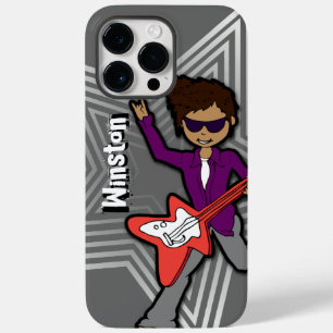 Jongens naam rockstar kinder grijze telefooncel Case-Mate iPhone 14 pro max hoesje