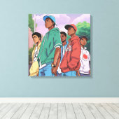 Jongens naar Mannen Canvas Afdruk (Insitu (Houten vloer))