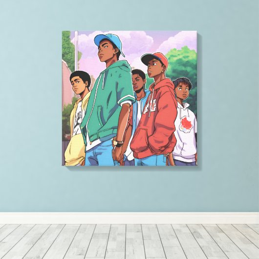 Jongens naar Mannen Canvas Afdruk (Insitu (Houten vloer))