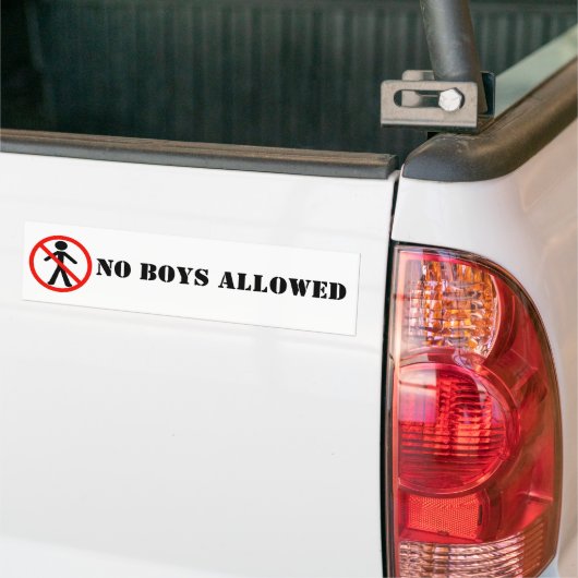 Jongens Niet Toegestaan Bumpersticker (Op Truck)