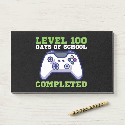 Jongens Niveau 100 Dagen School Voltooid Post-it® Notes (Op bureau)