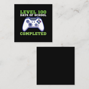 Jongens Niveau 100 Dagen School Voltooid  Vierkante Visitekaartje