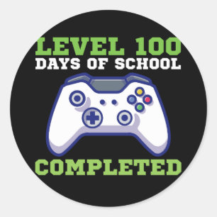 Jongens Niveau 100 Dagen School Voltooide  Ronde Sticker