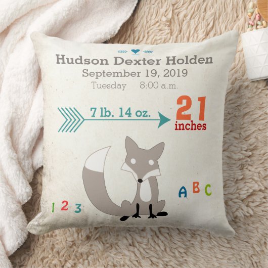 Jongen's Nursery Room Baby Stat Fox Arrow Pattern Kussen (Deken)