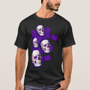 jongens of meisjes Paarse Skulls Emo Electro club T-shirt