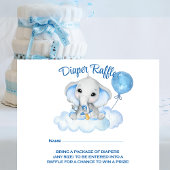 Jongens Olifant Baby shower Luier Raffle Kaart