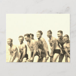 Jongens op een helling briefkaart