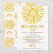 Jongens Oranje eerste reis rond de zon Baby shower Kaart (Voorkant / Achterkant)