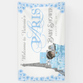 Jongens Paris Baby shower Banner (Verticaal)