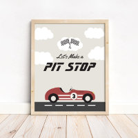 Jongens Pit Stop Rode Race Auto Verjaardagsfeest