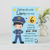 Jongens Politieagent Verjaardag Kaart (Staand voorkant)
