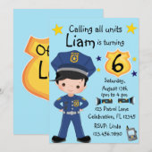 Jongens Politieagent Verjaardag Kaart (Voorkant / Achterkant)