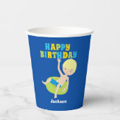 Jongens Pool Party Custom Kids Verjaardag Papieren Bekers (Voorkant)
