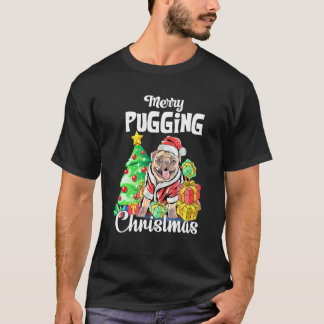 Jongens Pugmas Prettig Puggend Kerstboom Hond Kers T-shirt