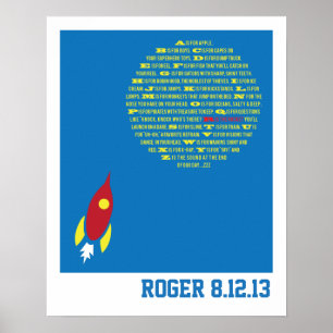 Jongens Raket Alfabet voor Jongenskamer & Baby Bor Poster