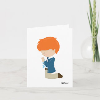 Jongens (Red Hair) Eerste Wenskaart van de Heilige Kaart