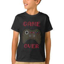 Jongens Retro Game Over Controller Zwarte T-Shirt