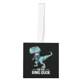 Jongens Ring Bearer T-Rex Dinosaur Wedding Party G Kubus Ornament (Voorkant)