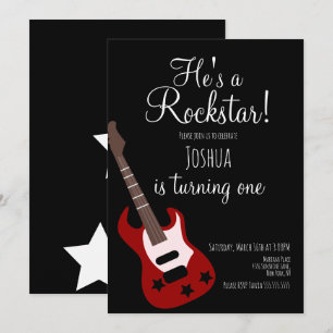 Jongens Rockstar Gitaar Ster Rock Verjaardagsfeest Kaart