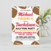Jongens Rood en Goud Football Team Verjaardagsfees Kaart (Staand voorkant)