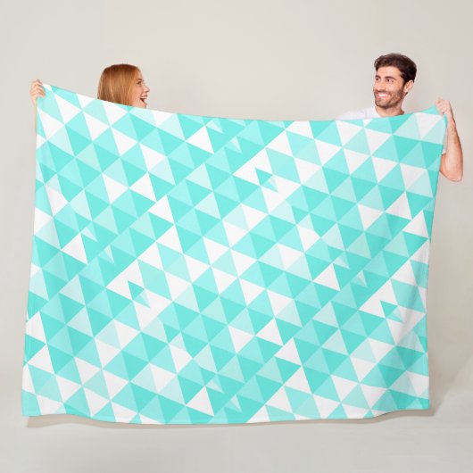 Jongens Room Modern Mint Abstract Triangle Patroon Fleece Deken (In situ)