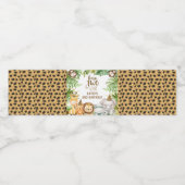 Jongens Safari Dieren Twee wilde verjaardag Waterfles Etiket (Enkel label)