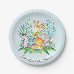 Jongens Safari Oerwoud Baby shower 7" Bord