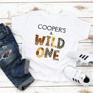 Jongens Safari Print Wilde Eén 1e Verjaardag Kinder Shirts