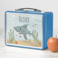 Jongens Schattig Blauw Oceanhaai Kids School