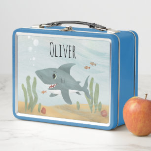 Jongens Schattig Blauw Oceanhaai Kids School