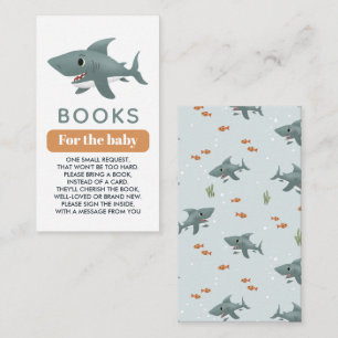 Jongens Schattig Onder het Zee Shark Boeken Voor B Informatiekaartje