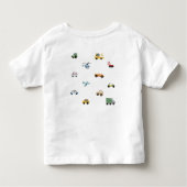Jongens Schattig Vervoer Auto Patroon Monogram Naa Kinder Shirts (Achterkant)