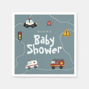 Jongens Schattige Blauw Politie Baby shower Servet