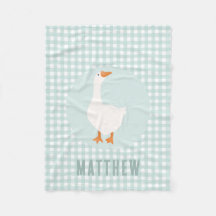 Jongens Schattige Blue Gingham Goose Boerderij Kin