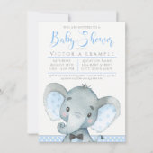 Jongens Schattige ellephant Baby Shower-uitvinding Kaart (Voorkant)