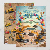 Jongens Schattige Modern Construction Truck Buildi Kaart (Voorkant / Achterkant)