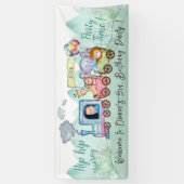 Jongens Schattige Modern Train Naam wijzigen Foto  Spandoek (Verticaal)