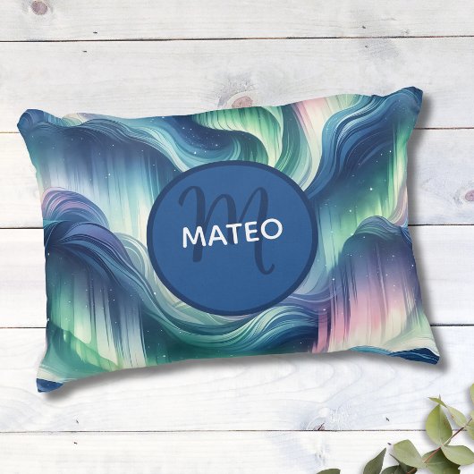 Jongens Schattige Monogram, Noorderlicht Galaxy, K Accent Kussen