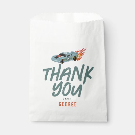 Jongens Schattige twee Fast Racing 2e verjaardag Bedankzakje (Voorkant)