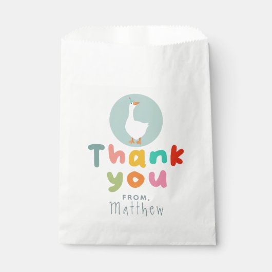 Jongens Schattige Twee Gekke Goose Blue Boerderij Bedankzakje (Voorkant)