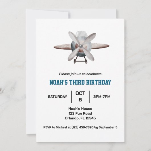 Jongens Schattige Vliegtuigreizen Kids Verjaardag Kaart (Achterkant)