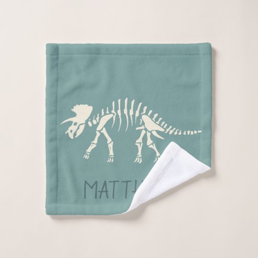 Jongens Schattigee Dinosaurus Fossiel Patroon & Mo Bad Handdoek (Wasdoekje)