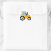 Jongens Schattigee Gele Tractor Ronde Sticker (Tas)