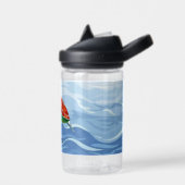 Jongens Schattigee Schildpad Gepersonaliseerde Blu Waterfles (Links)