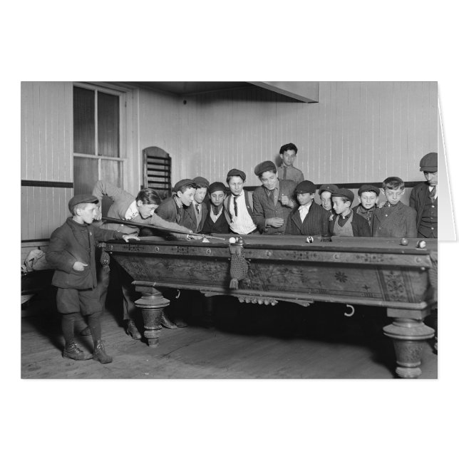 Jongens schieten pool, 1909 (Voorkant Horizontaal)