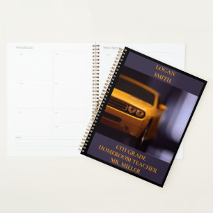 Jongens School Klasse Gele Spier Auto Planner
