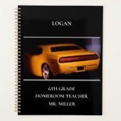 Jongens School Klasse Gele Spier Auto Planner (Voorkant)