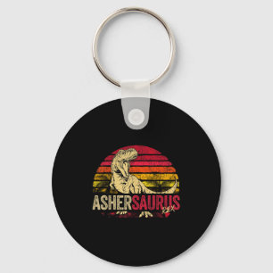 Jongens shirt Asher Saurus Dinosaur Rex Naam Sleutelhanger